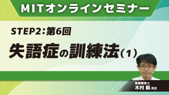 MIT-Jオンラインセミナー STEP2 【第6回】失語症の訓練法(1)
