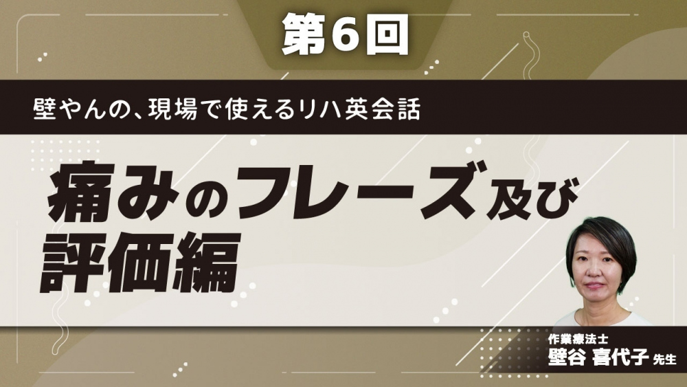 【第6回】壁やんの、現場で使えるリハ英会話 痛みのフレーズ及び評価編