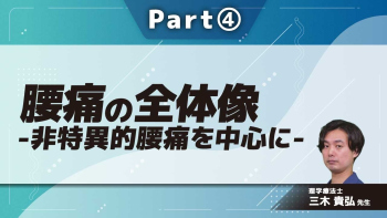 腰痛の全体像-非特異的腰痛を中心に-  Part④腰痛の全体像